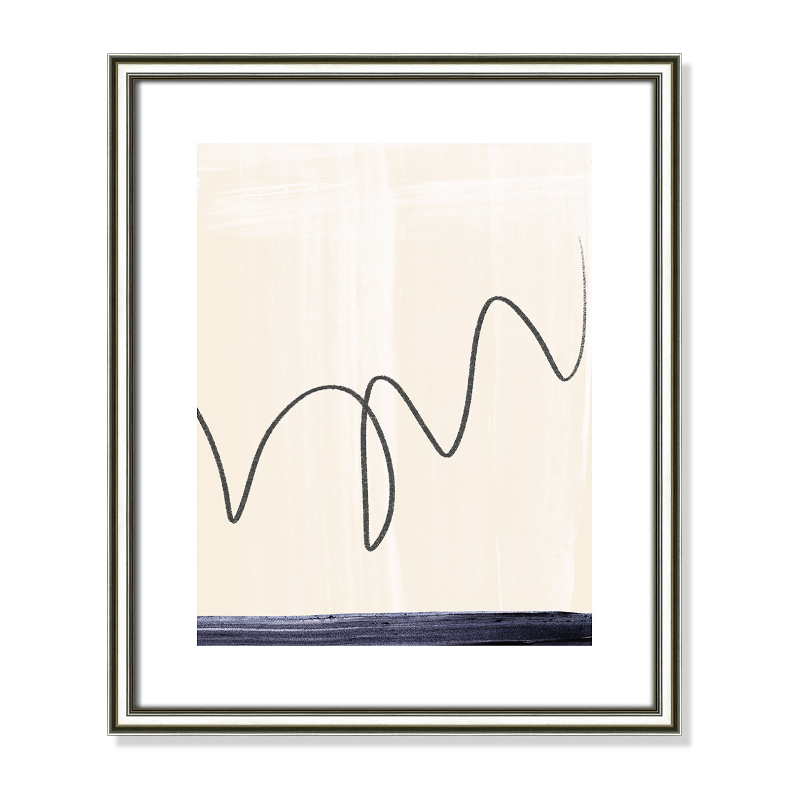 Tigerlily "Departured II" Painting, 20.25" H x 17.25" W x 0.88" D, Silver Framed Paper