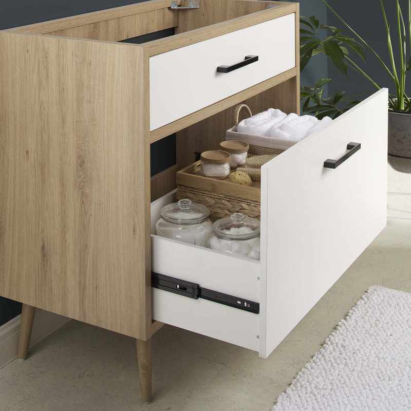 Maverick 36" Bathroom Vanity Cabinet - Sink Basin Not Included In Oak White