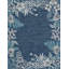 Tapis performance tissé à la machine Dahlia - ivoire / bleu - 6 pi 7 po x 9 pi-1245528410