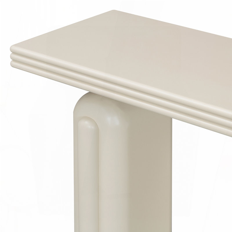 Console élégante et luxueuse en placage d'acacia, Beige