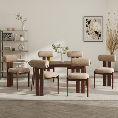 Chaises de salle à manger rembourrées modernes avec pieds en bois massif
