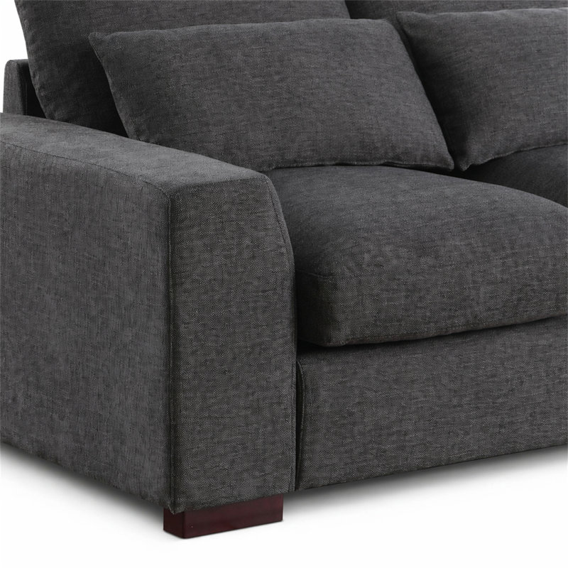 Canapé modulaire avec 2 repose-pieds Tatman, Gris foncé
