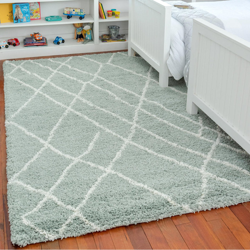 Tapis abstrait en polypropylène tissé à la machine Lorelee, Rectangle 9 pi 10 po x 13 pi