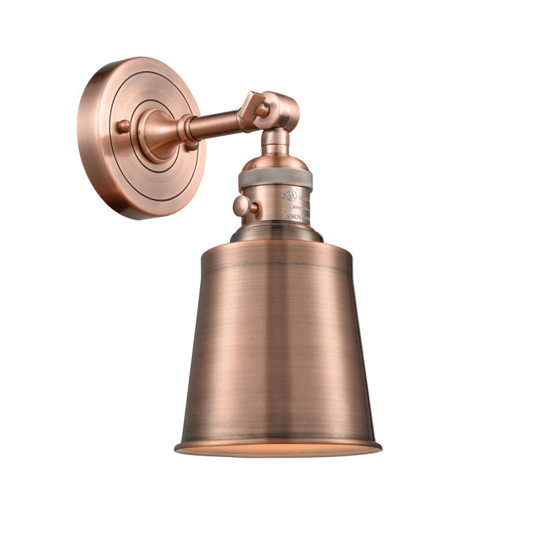 Shept Mallet Armed Sconce, 3.5 Watt Vintage LED Bulb, Antique Copper