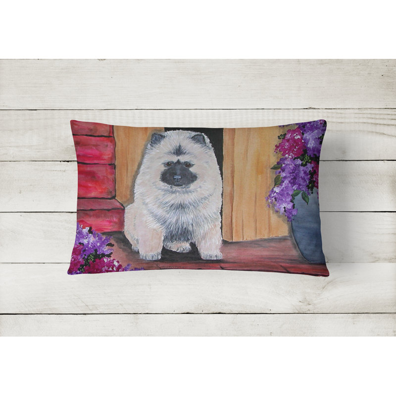 Keeshond Outdoor Reversible Throw Pillow
