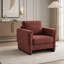 Fauteuil d'appoint rembourré avec accoudoirs en bois massif, fauteuil club carré en tissu avec coussin épais Boucle, fauteuil d'appoint moderne-998175261
