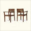 Ensemble de 2 chaises de salle à manger, fauteuil de patio en bois d'acacia, pour cour, bord de piscine, jardin-453396194