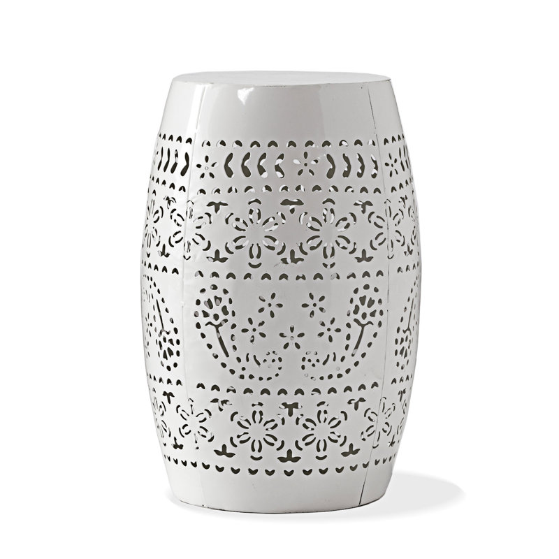 Outdoor Side Table, White
