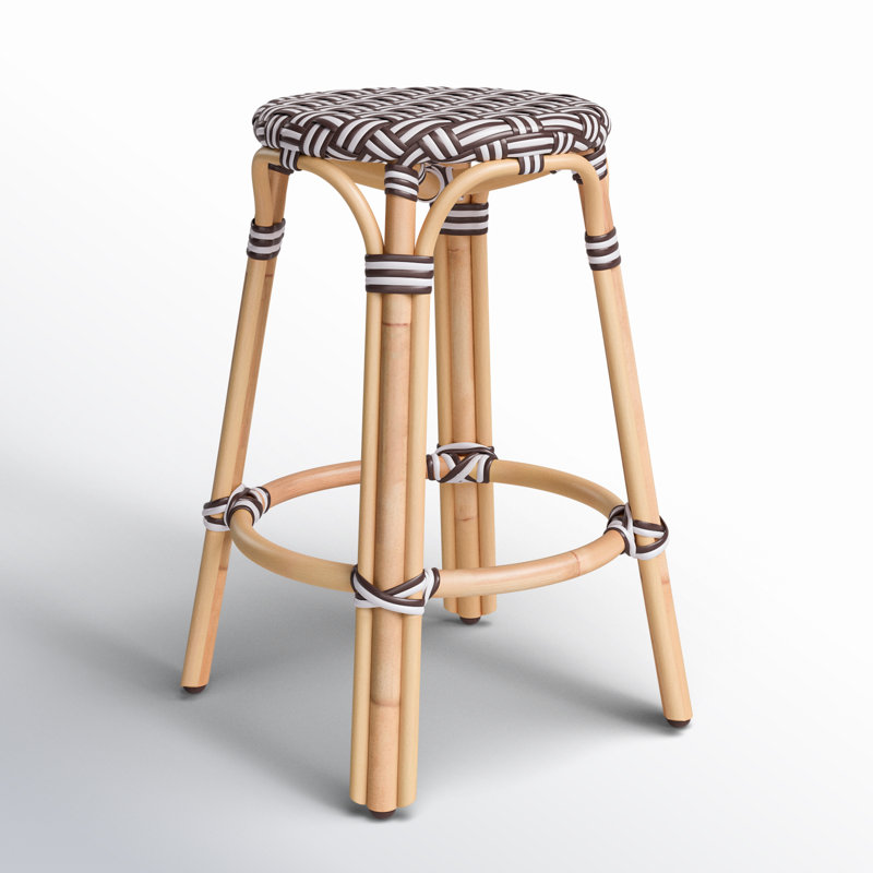 Alastair 24" Rattan Counter Stool - Natural/ Natural Rattan Frame, Natural/Natural Rattan Frame