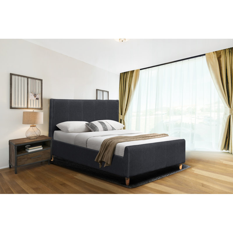 Graziano Upholstered Bed, Grey, Double (4'6)