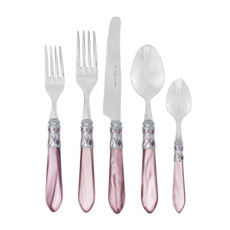 Aladdin 5 - Piece Stainless Steel Flatware Set - Service for 1, Lilac