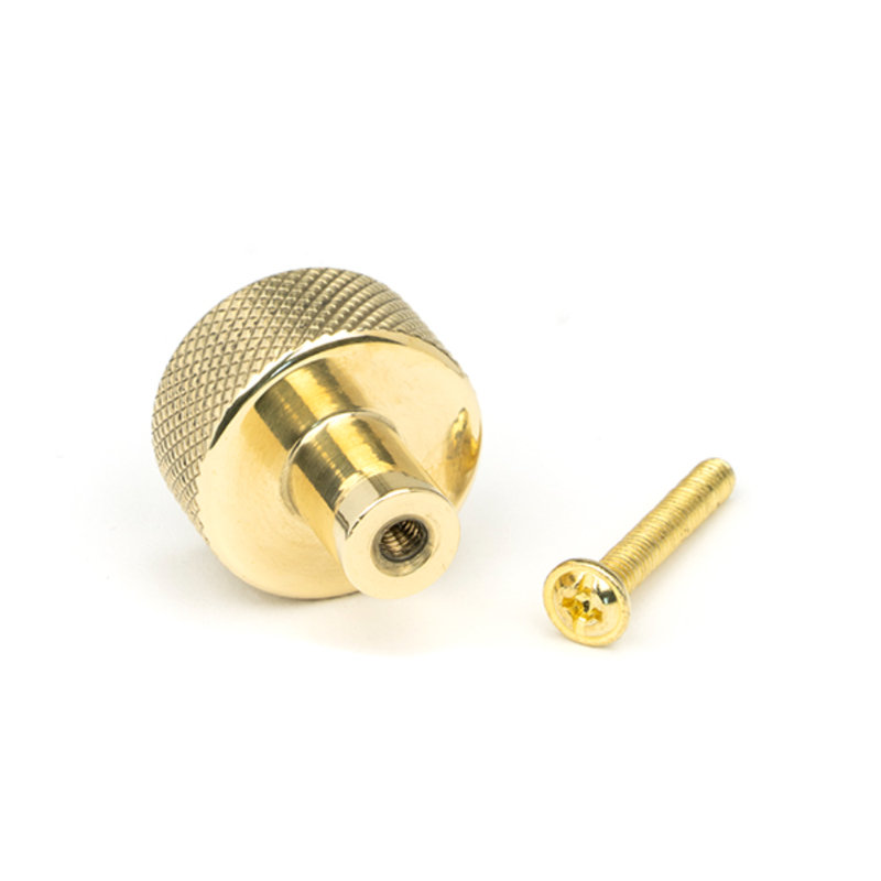 Round Knob, 2.5 cm, Polished Brass