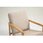 Fauteuil oscillant rembourré, structure en bois d'hévéa