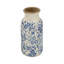 Vase en céramique bleu et blanc avec motifs floraux traditionnels-1564856356