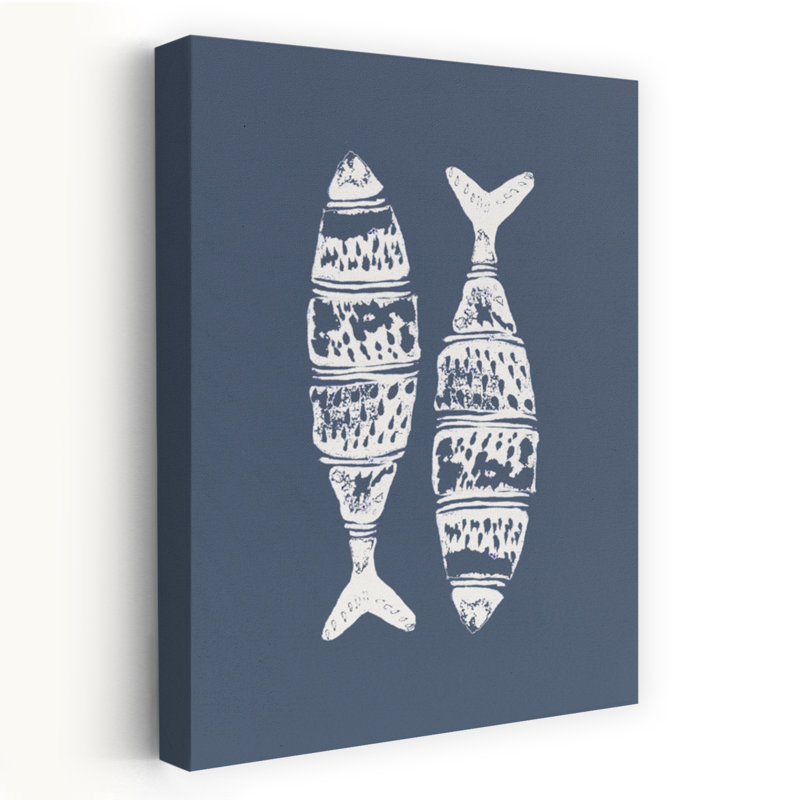 Contemporary Art Abstract Minimalist Modern Fish Coastal Art, 36" H x 24" W