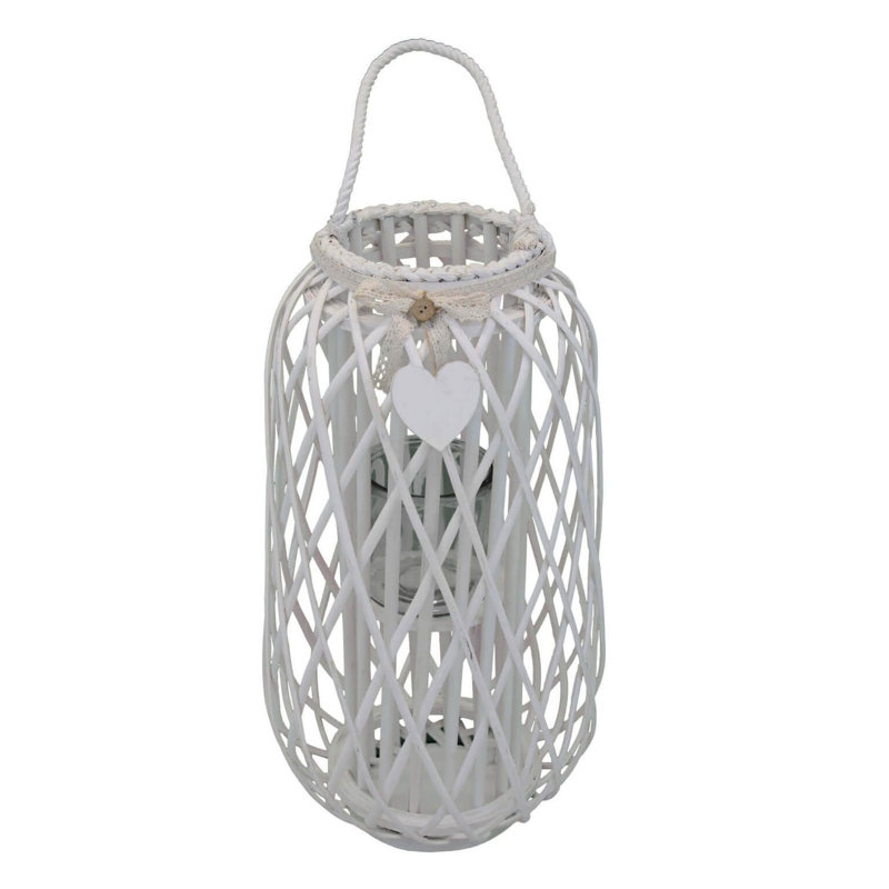 Glass Tabletop Lantern, White