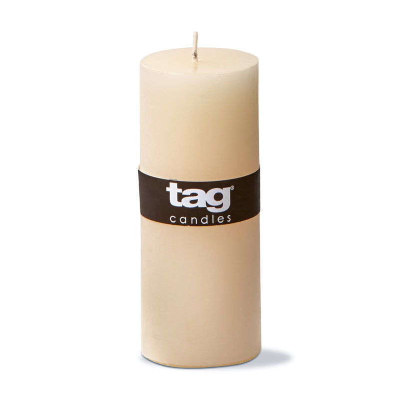 Bougie cylindrique sans parfum, L 5 po x l 2 po, Ivoire ivoire, 1