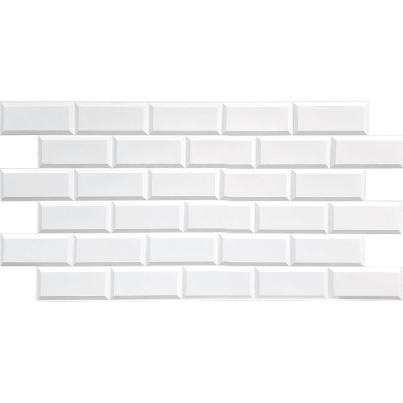 19" x 38" Vinyl Wall Paneling, White