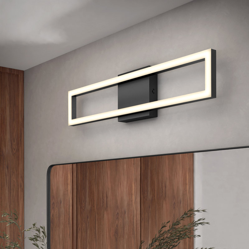 Dover LED Modern Vanity Light 5CCT Chrome, Matte Black
