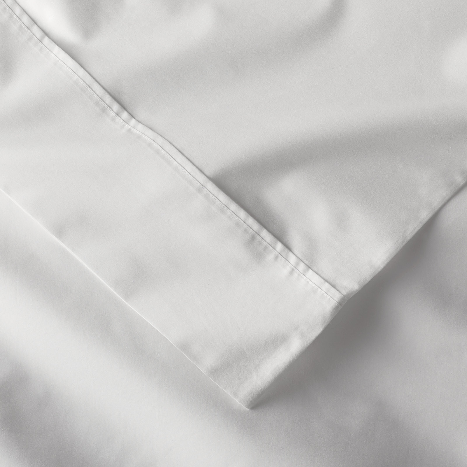 Emrik Brushed Organic Cotton Percale Pillowcase Set, King - 2 King Pillowcases, White