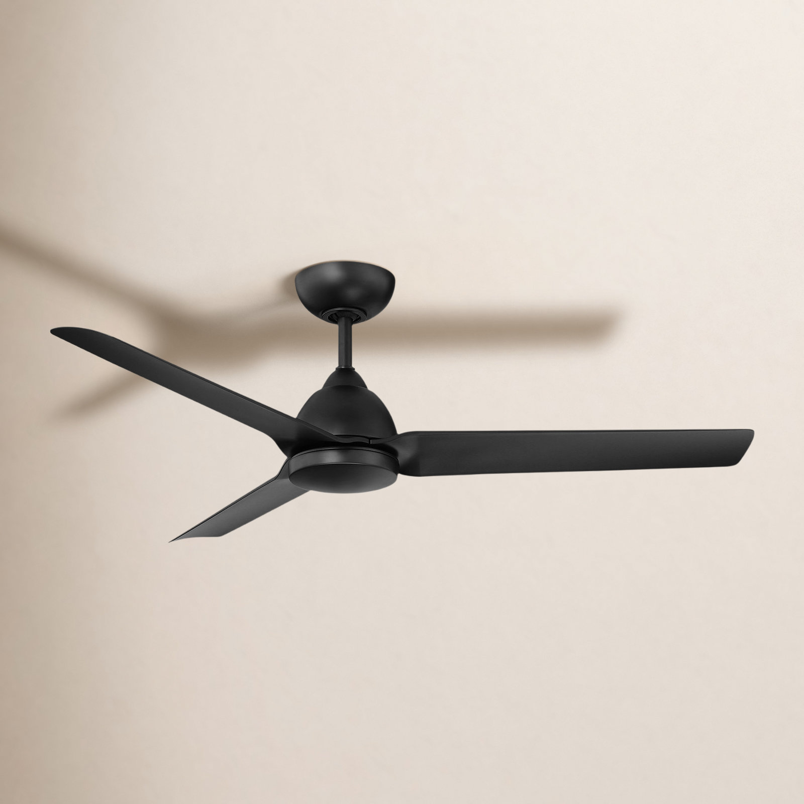 Mocha 54" Smart Ceiling Fan with Light Kit, Without Light Kit, Matte Black