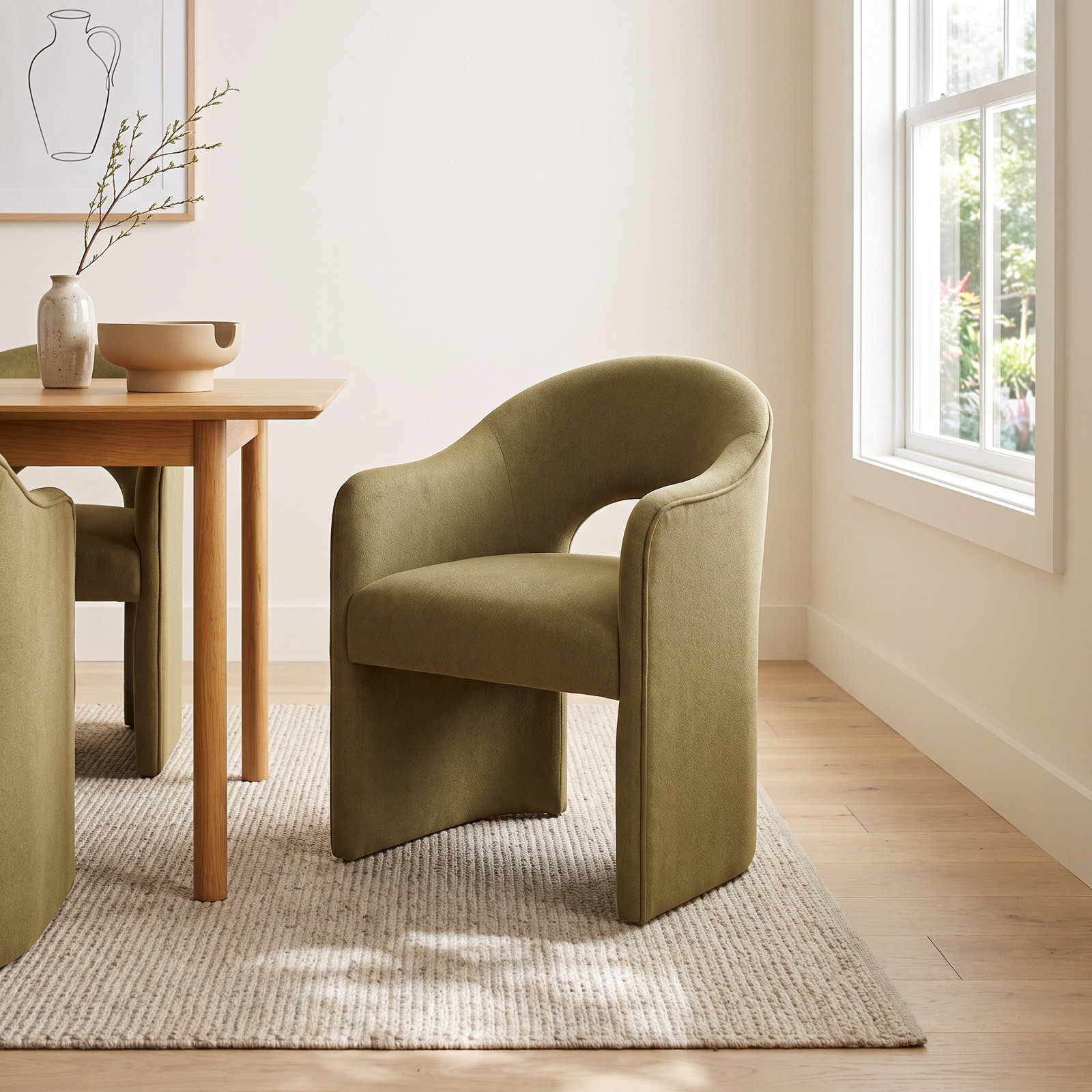 Velvet Armchair, Green
