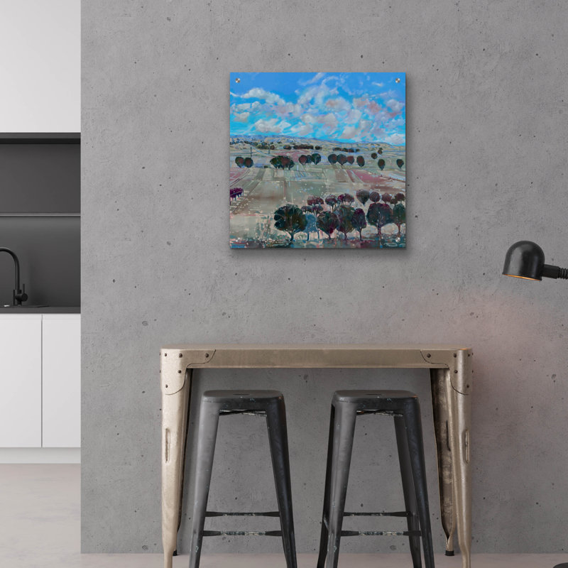  «Summer In Seppeltsfield» par Belinda Wilson, art mural en verre acrylique, 24 po x 24 po, H 24 po x l 24 po