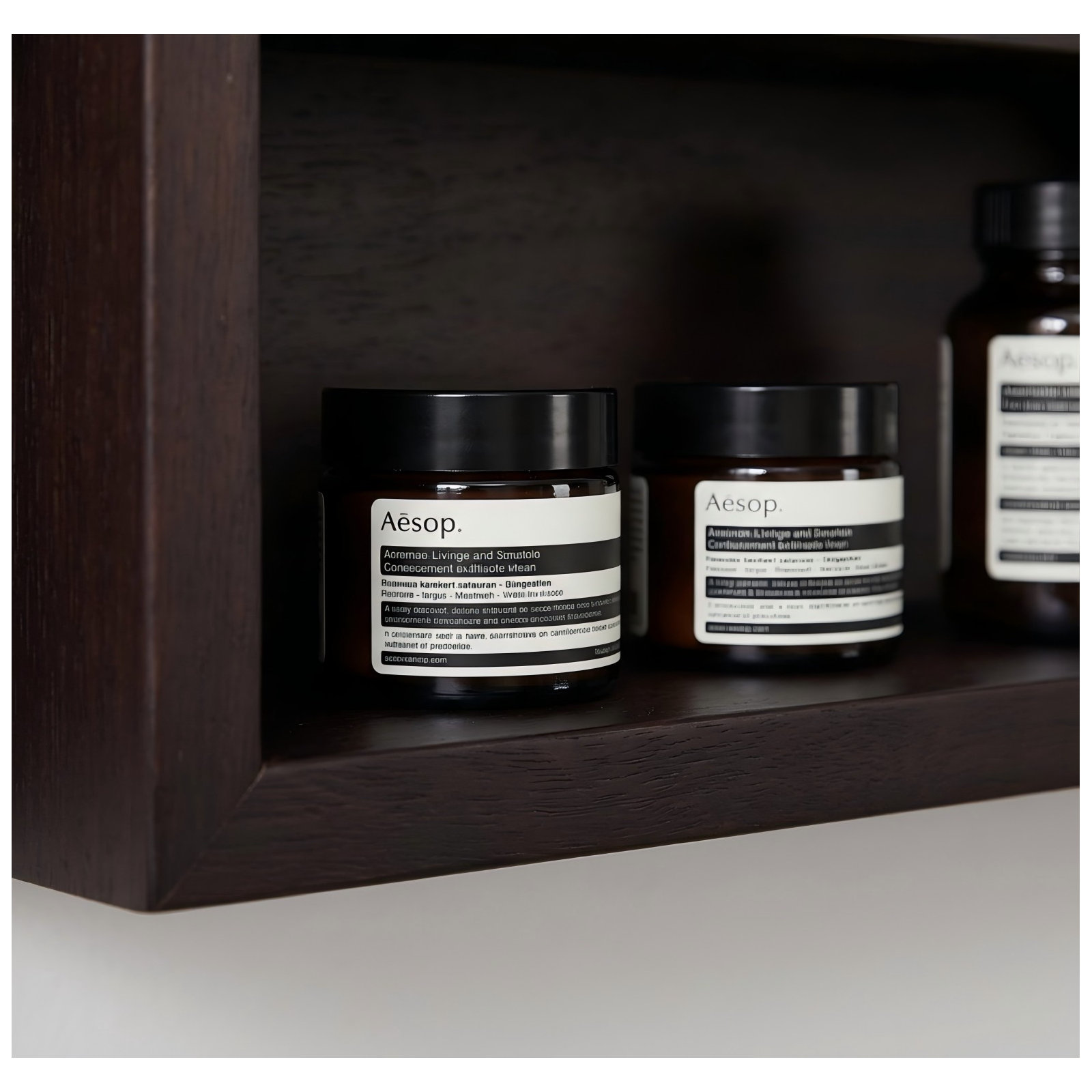 Wall Mounted Bathroom Shelves, Dark Walnut