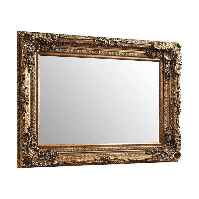 Lapeer Wood Flat Mirror, 120cm H x 87cm W x 10cm D, Gold