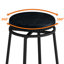 Ensemble de table de salle à manger longue à 3 tiroirs avec prises électriques Arcole, ensemble de table de bar avec tabourets circulaires-1653247464-1653247471