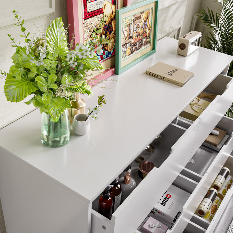 Commode 6 tiroirs Winston Porter, Blanc