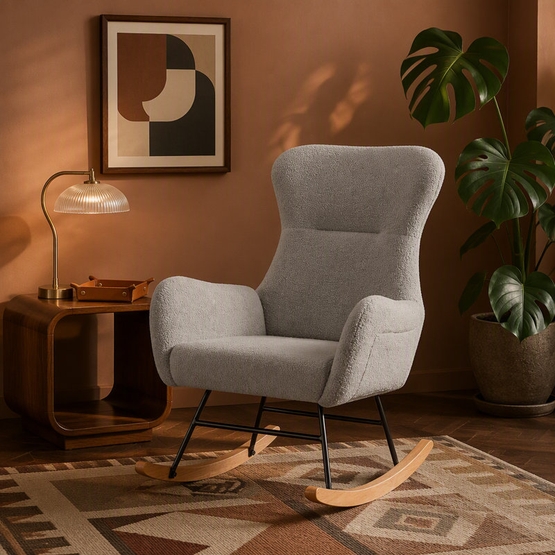 teddy fabric rocking chair