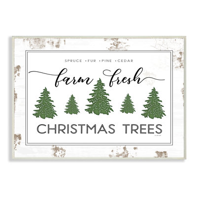 «Farm Fresh Trees Rustic Sign Christmas Charm» par Jennifer Pugh - impression d'art graphique