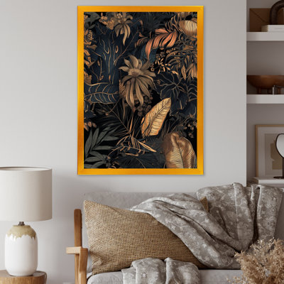 Gold Tropical Leaf Serenade III - Leaves Wall Art