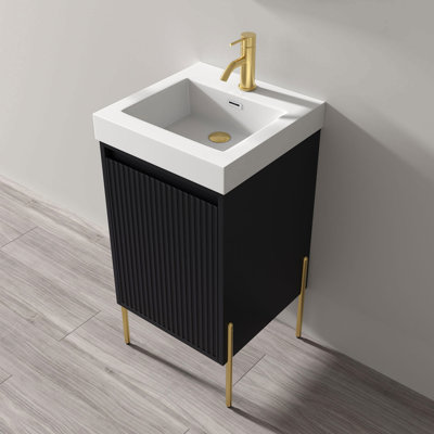 18.2'' Single Bathroom Vanity with Resin Top