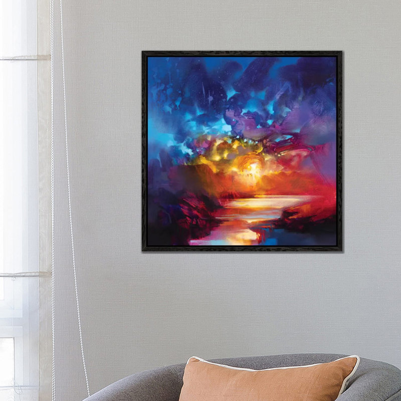Liquid Light I by Scott Naismith - Painting on Canvas, Black Framed, 93.98 cm H x 93.98 cm W