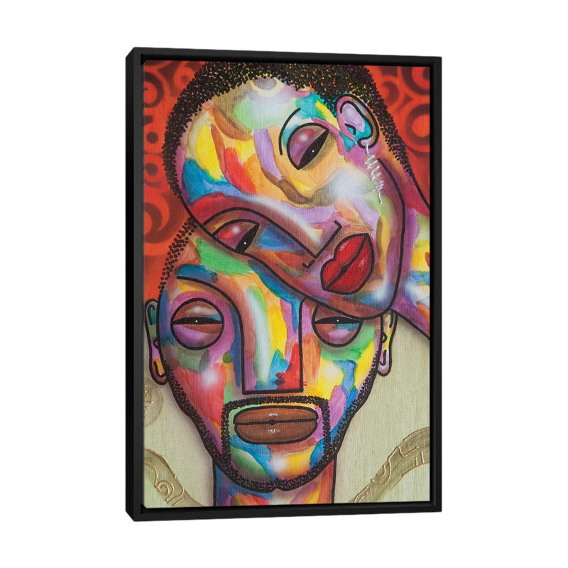 «Two Peas in A Pod» par Fred Odle - impression d'art graphique, H 26 po x l 18 po x 1,5 po, Toile avec cadre noir