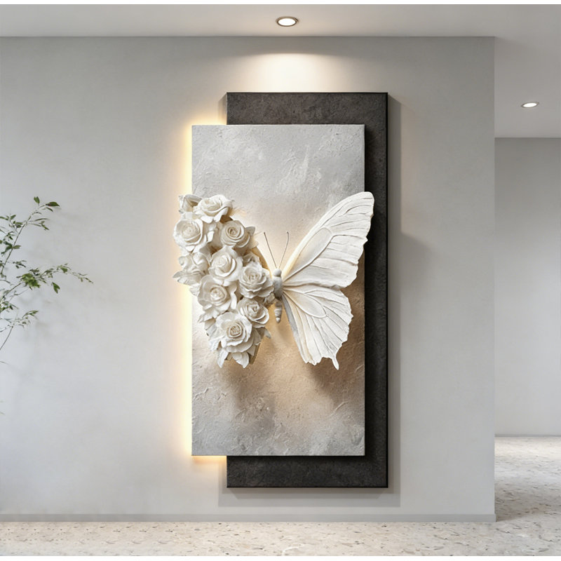 Décoration murale en grès tridimensionnel double couche, H 47,2 po x l 23,6 po x P 1,96 po