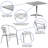 Amadea Square Aluminum Dining Table and 4 Slat Back Chairs Set-1688283692-1688283856