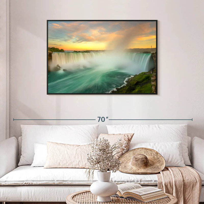 Paysage des chutes du Niagara, Cadre flottant noir, 43 po x 29 po