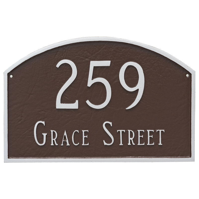 Prestige 2-Line Wall Address Plaque, Black/White, Yes