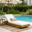 Chaise longue en bois d'acacia avec coussin hydrofuge 3 fois et dossier réglable-1269870634