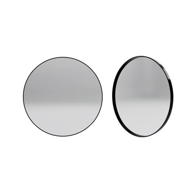 32 po Miroir rond noir
