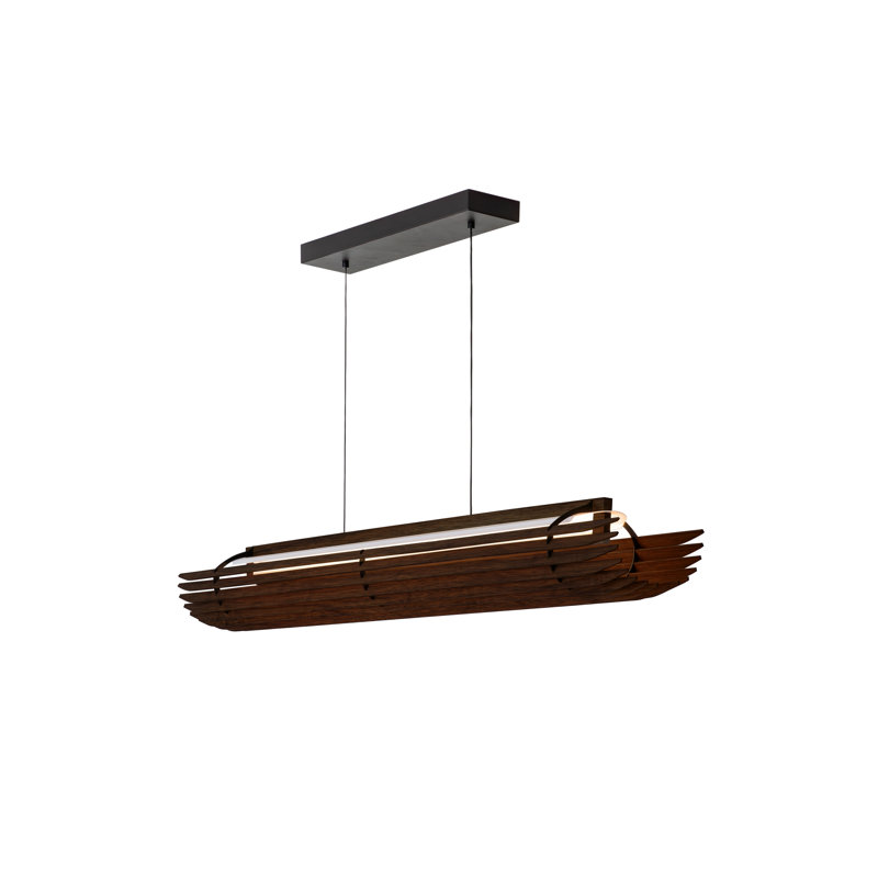 Lex 1 - Light LED Pendant, Black, Dark Stained Walnut