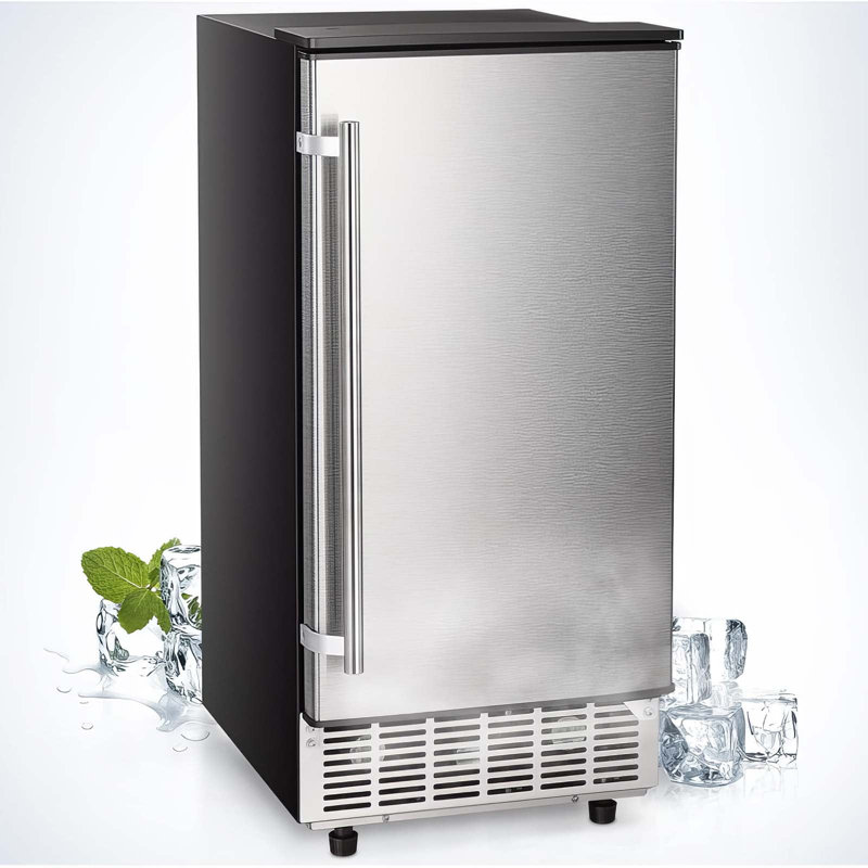 Machine à glaçons autoportante en acier inoxydable de 80 lb, Argent