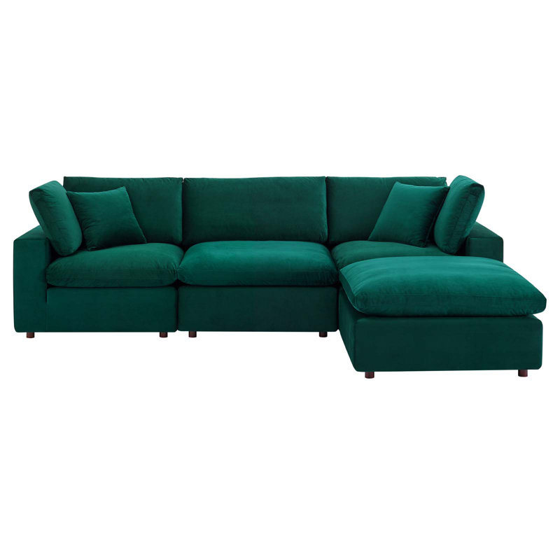 Canapé modulaire réversible en velours Commix, Vert
