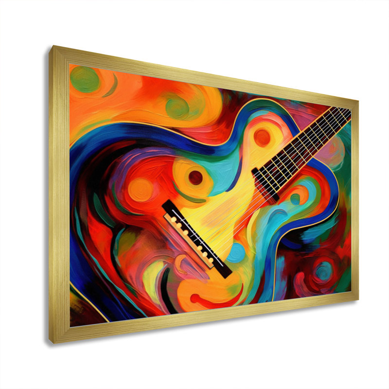 «Music In Color III» sur toile, Cadre doré simple, H 12 po x l 20 po x P 1 po