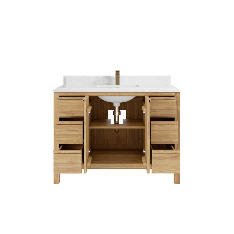 Ensemble de meuble-lavabo simple 48 po Elizabeth, Quartz blanc Empira