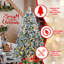 Arbre de Noël enneigé 4 pi avec aiguilles de pin et eucalyptus, 150 lumières DEL blanc chaud, 404 pointes, branches articulées, base en métal