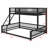 Floor Bunk Bed Frame With Ladder And Safety Guardrails-429480462-429480456